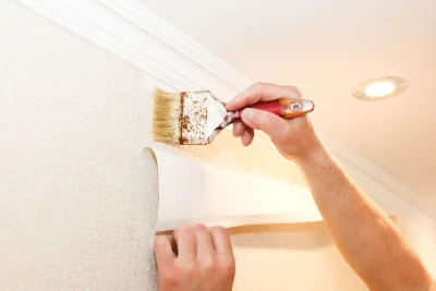 Pose de papier peint à Merlas — revêtements muraux et toiles de verre